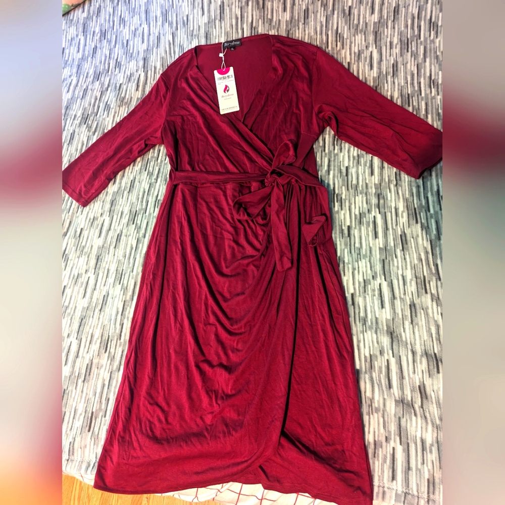 NWT Dark Red Women's Wrap Dress